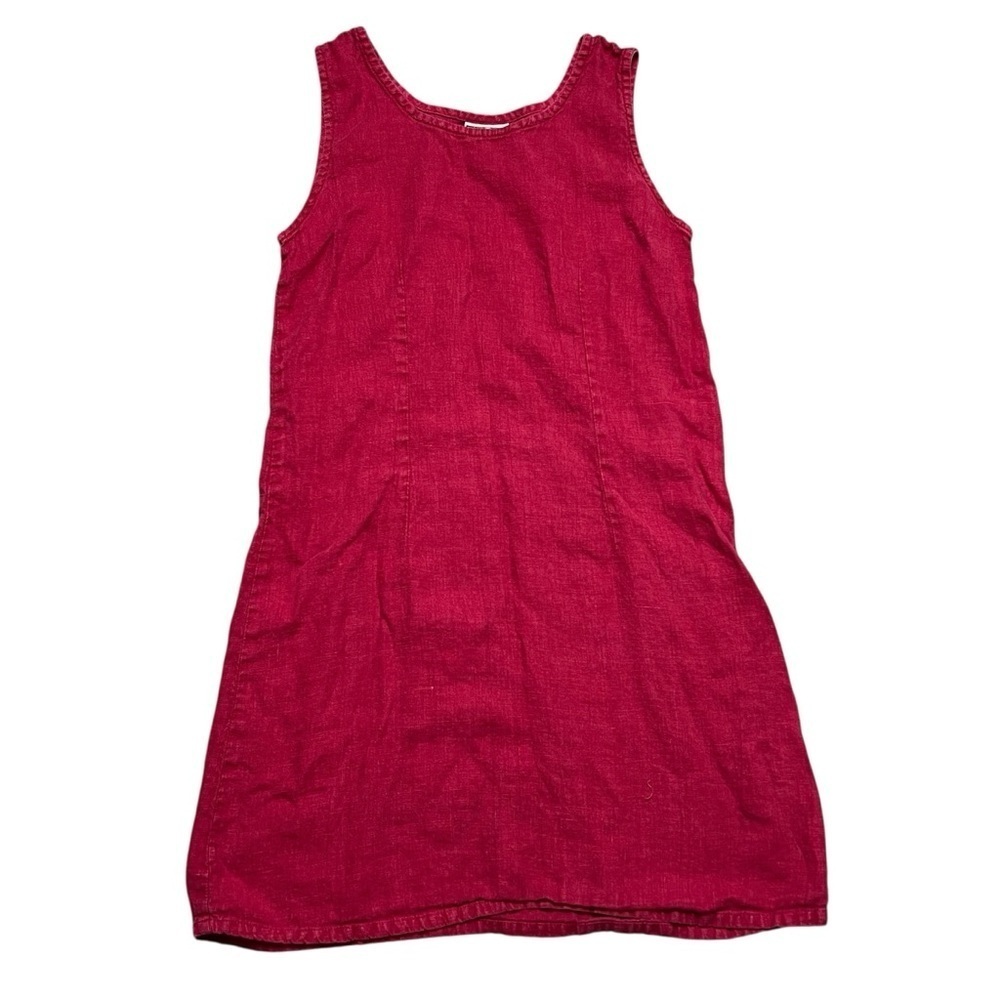 VTG Tom Tom California Linen Red Dress Made In USA Size Small